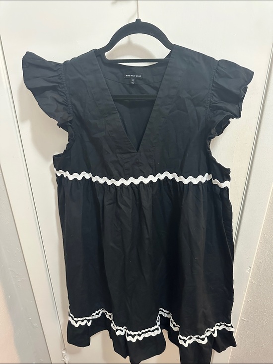 who what wear Dresses & Skirts - Who What Wear Black Dress with White Ric Rac Trim